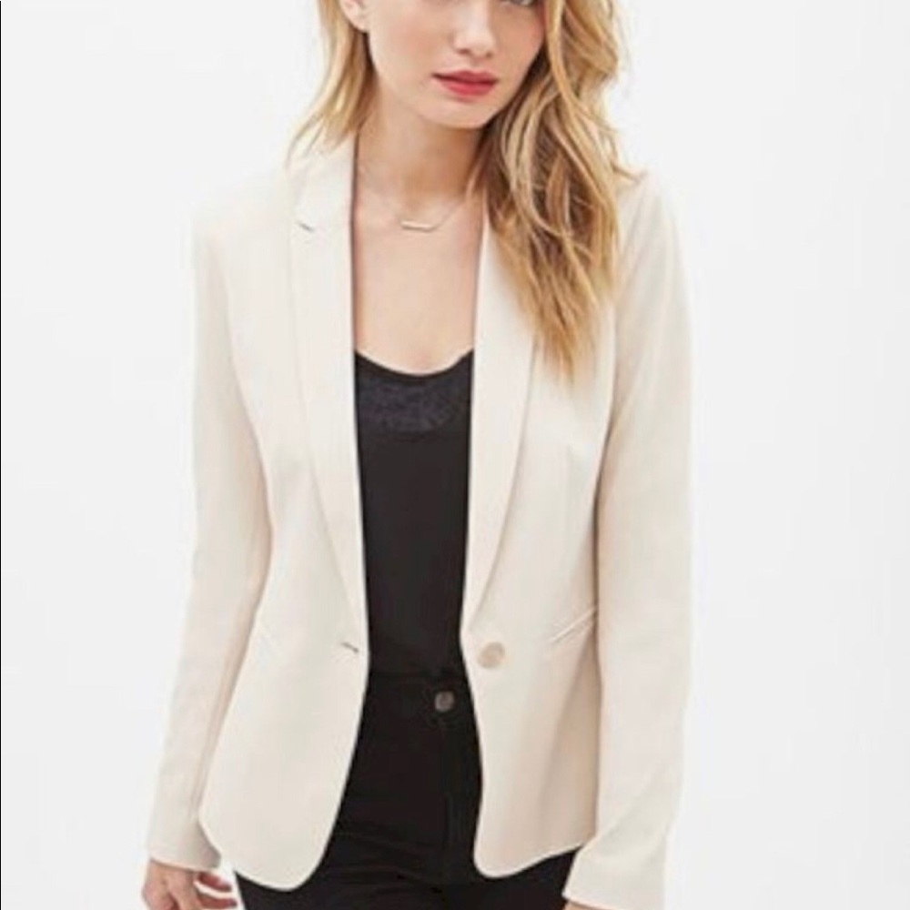 Philosophy One Button Khaki Blazer, Lined